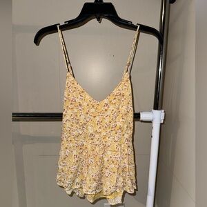 Abercrombie & Fitch Yellow Floral Spaghetti Strap Camisole